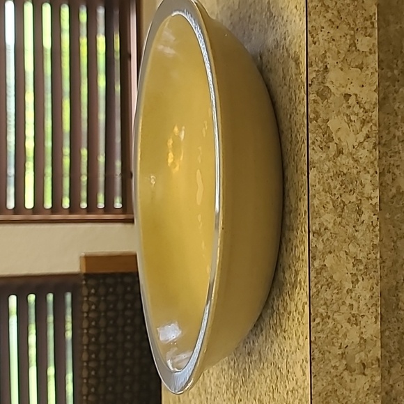 Studio Pottery Blue and Cream Heart Design Pie Plate Bowl - Picture 3 of 6